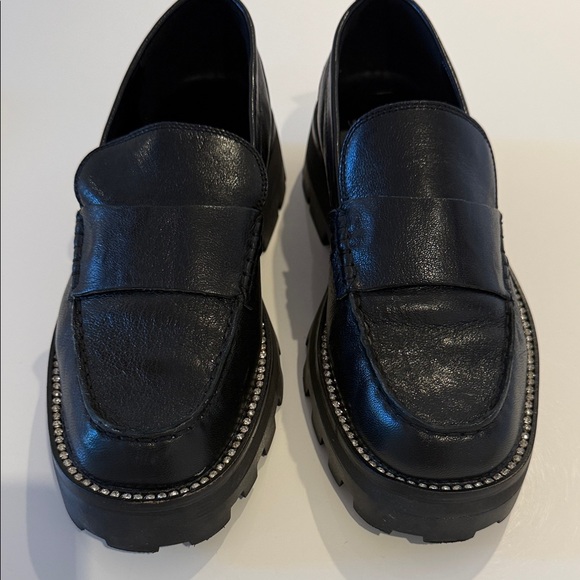 Karl Lagerfeld Black Platform Loafers - Picture 2 of 11